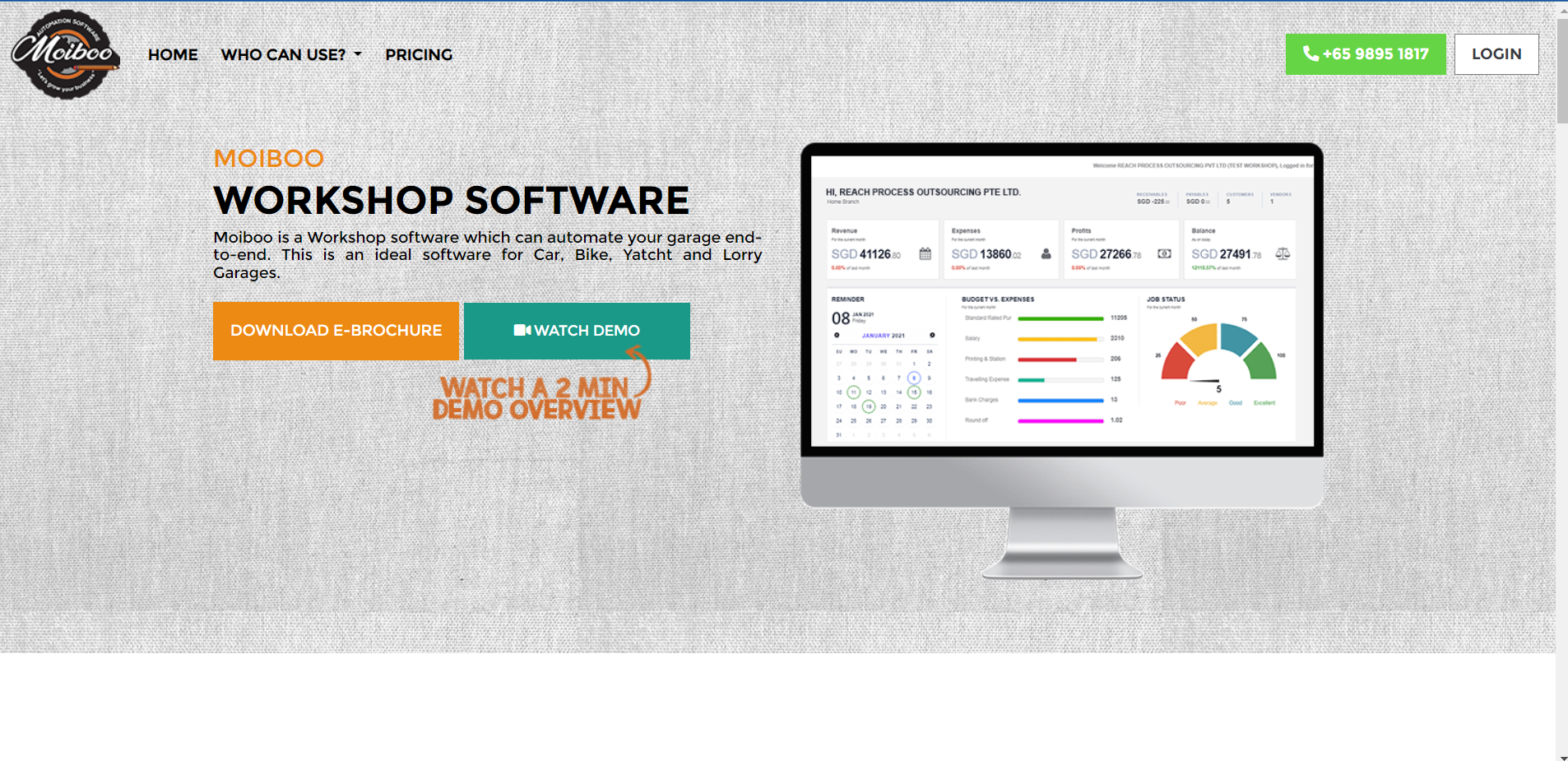 moiboo automobile workshop software